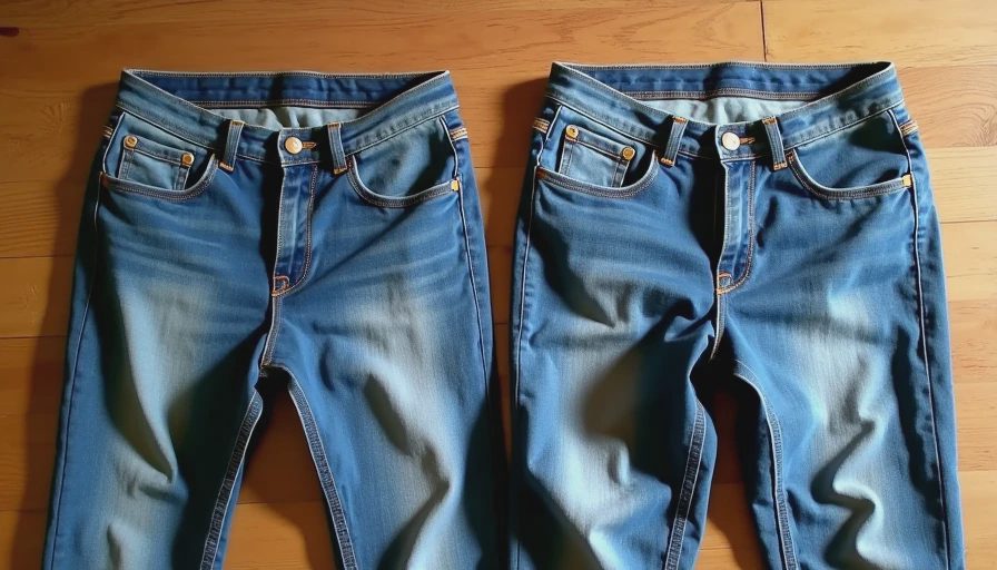 After wear comparison between budget and premium dark wash jeans