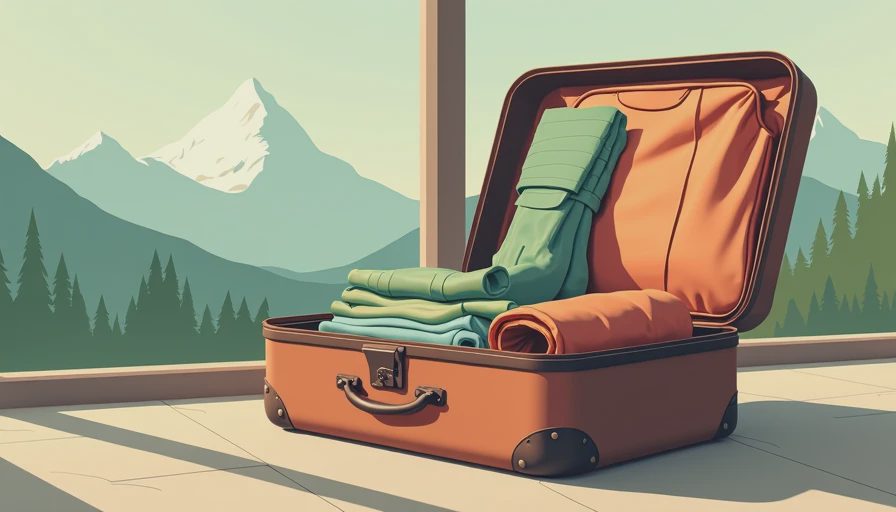 Visual context for mountain trip packing clothes