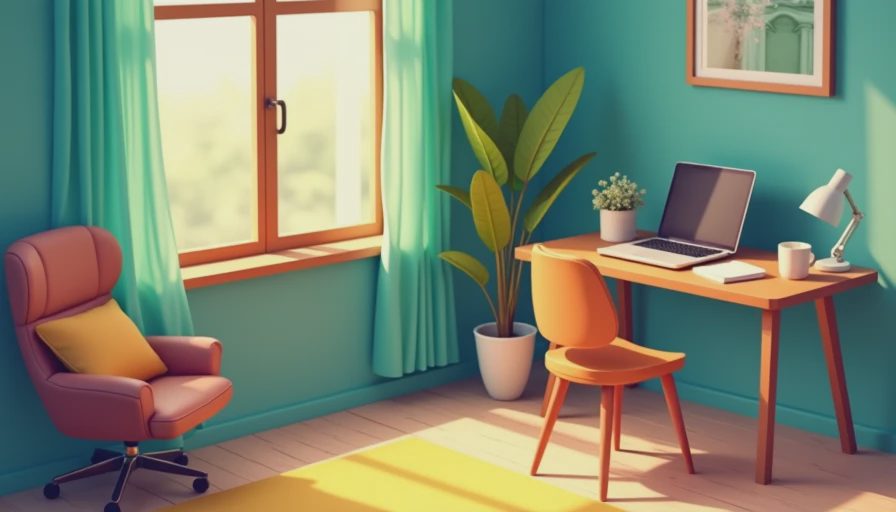 Illustration for comfortable work from home style